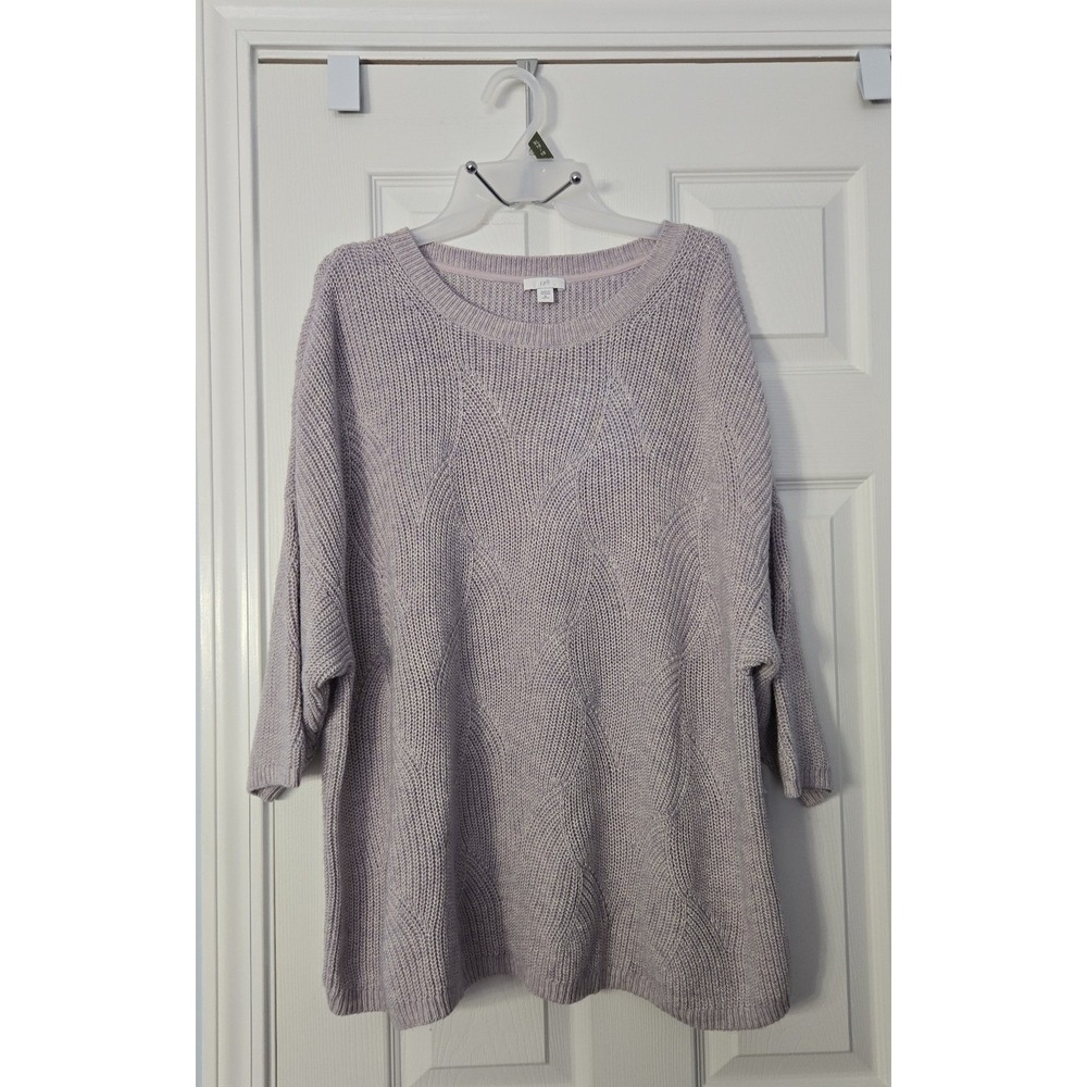 J.Jill‎ Womans Sweater 3/4 Sleeve Size XL Petite Light Grey